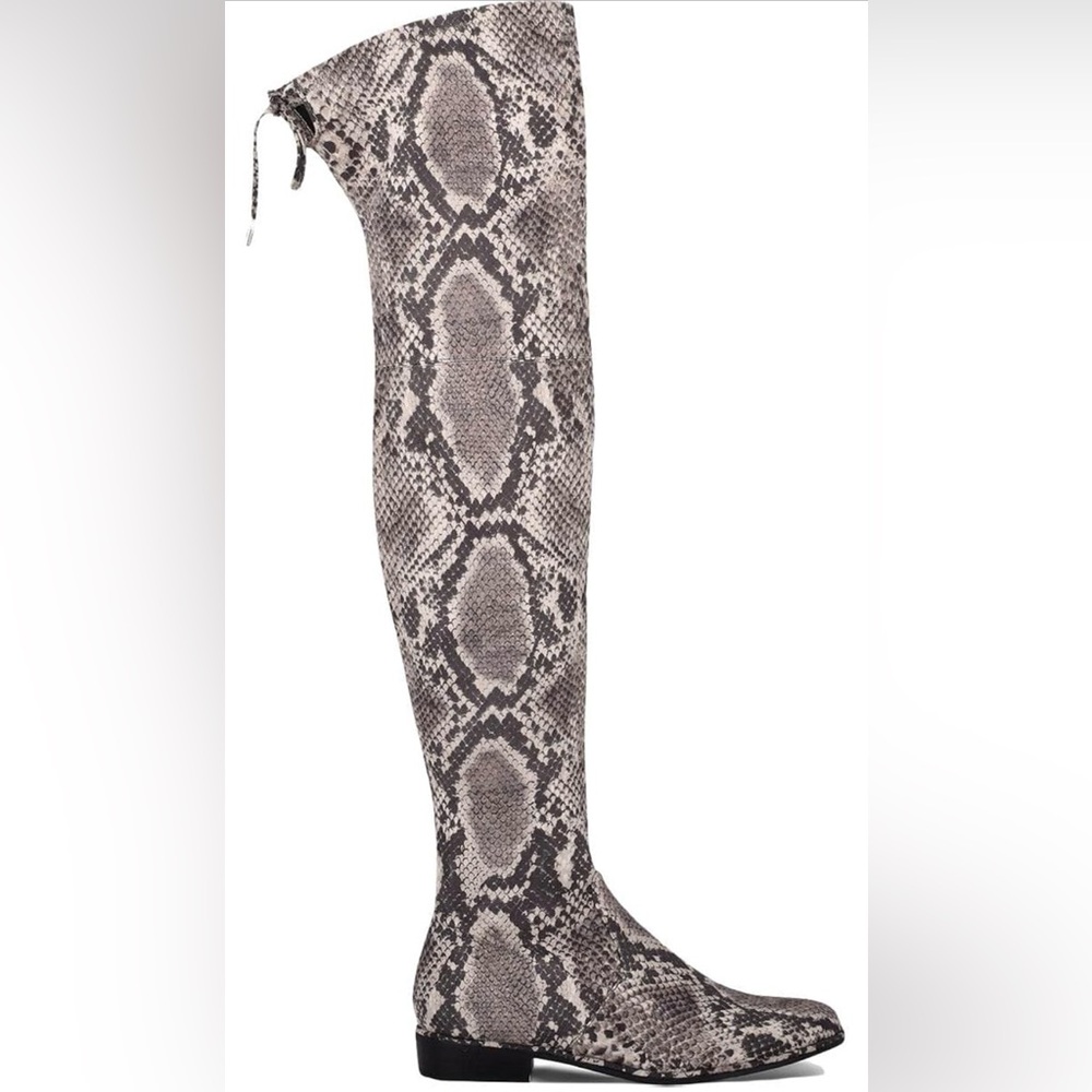 Marc Fisher Womens Humor2 Velvet Pull On Over-The-Knee Boots Gray Sz9